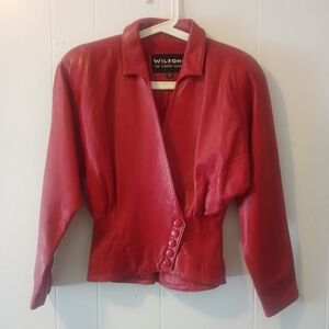 Wilsons Leather Red Bomber Jacket